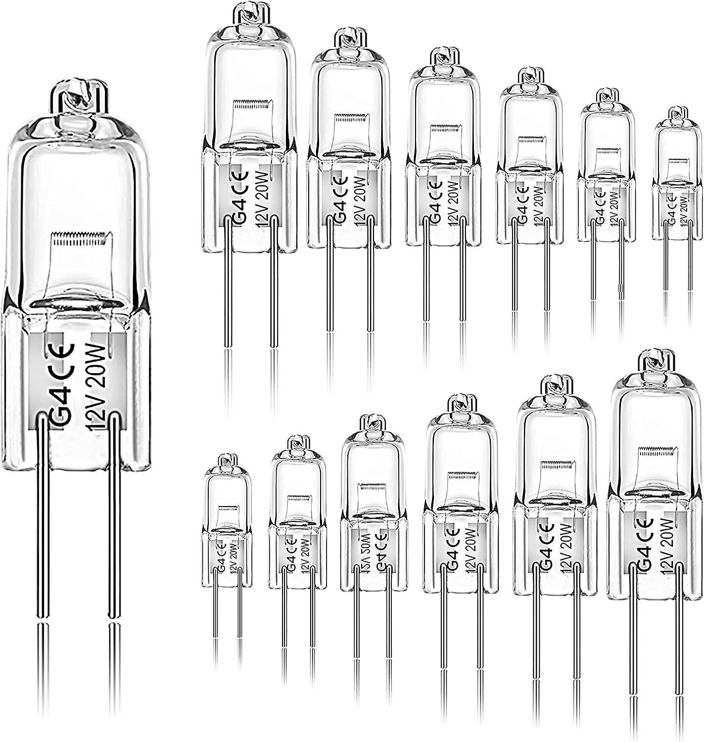 Augro 12 Pack G4 20w 12v 2800k 2 Pin Halogen Light Bulb For Hood, Kitchen, Living Room, Bedroom