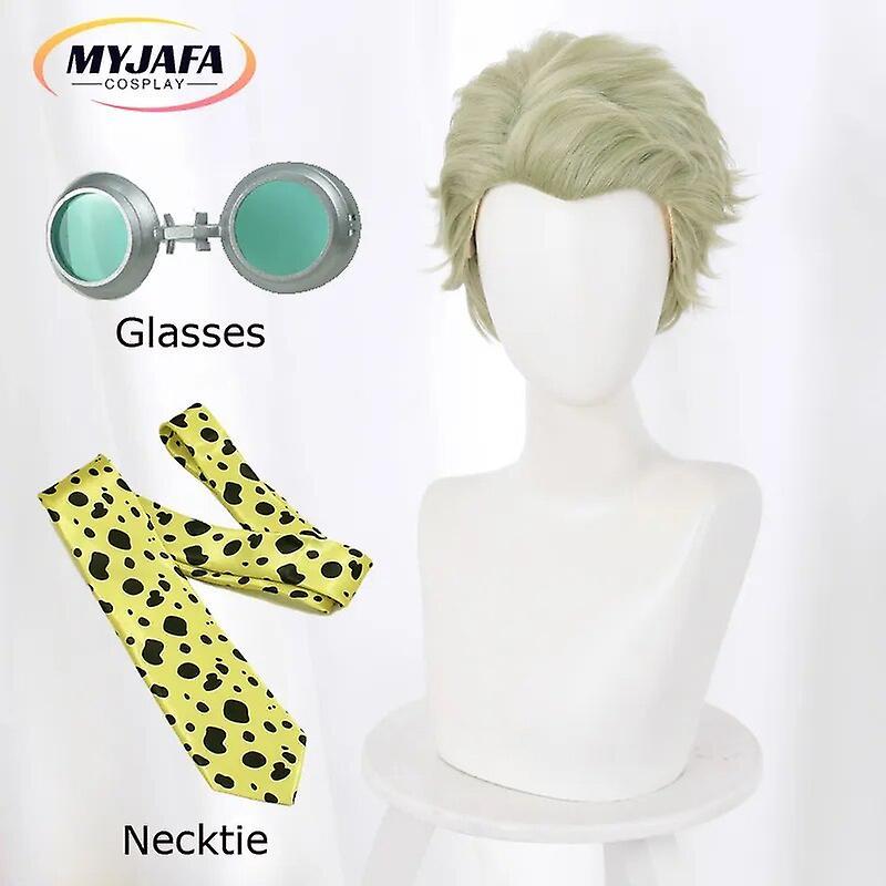 Scitoo Anime Jujutsu Kaisen Wigs Nanami Kento Cosplay Wig Cosplay Neck Tie Cosplay Necktie Accessoies Prop Glasses Lenses Wig Glasses Necktie One Size