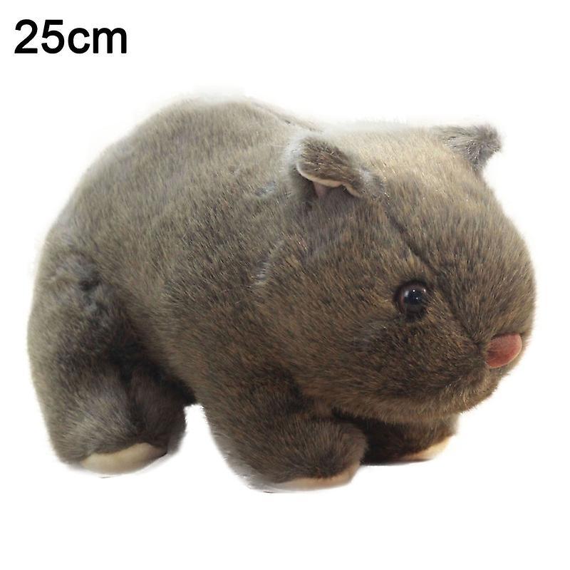 Fisheraw Simulation Wombat Toy Lovely Vivid Expression Birthday Gift Stuffed Guinea Pig Animal Toy for Girl Grey 25cm