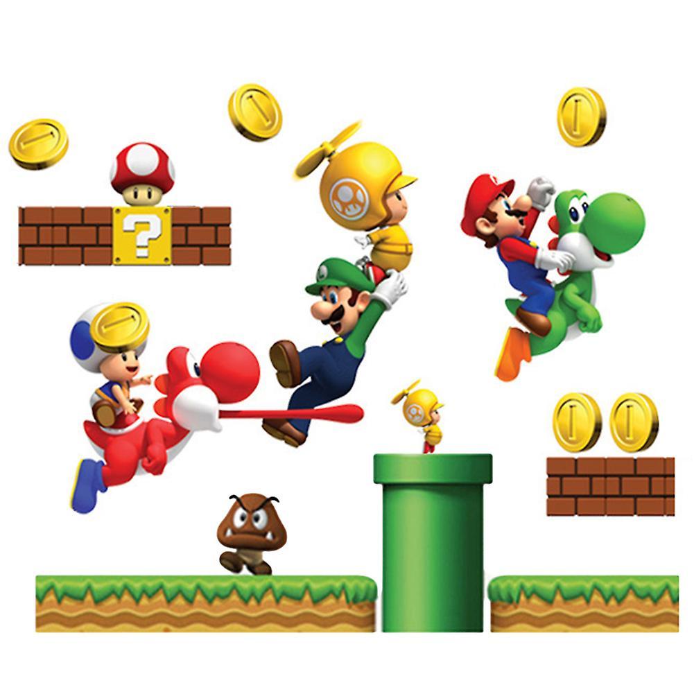 Leadrop Super Mario Build Scene Wall Decal Removable Mural Stickers Kids Nursery Decor