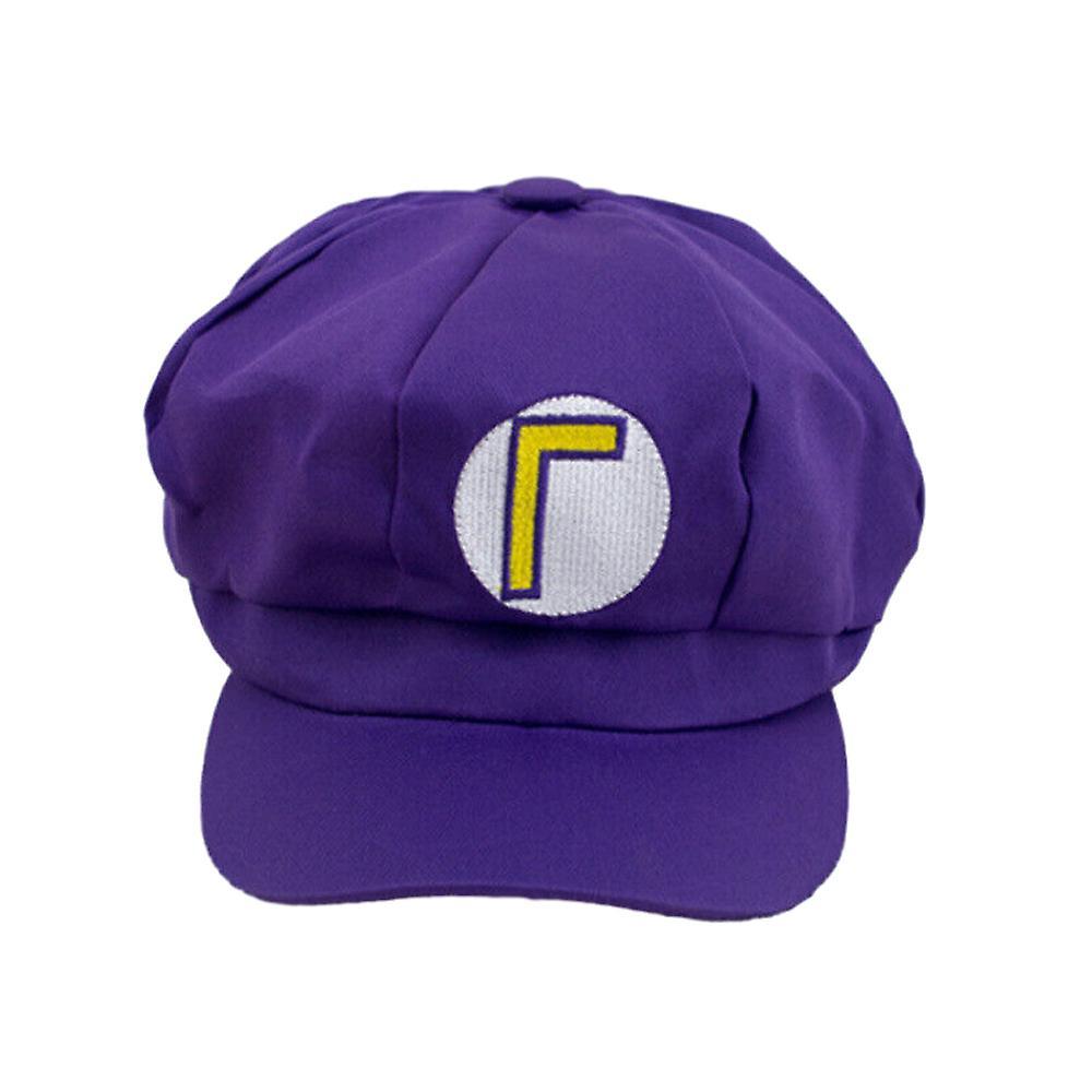 Mylight Super Mario Bros Luigi Letter Anime Baseball Cap Adult Waluigi Wario Odyssey Hat Purple