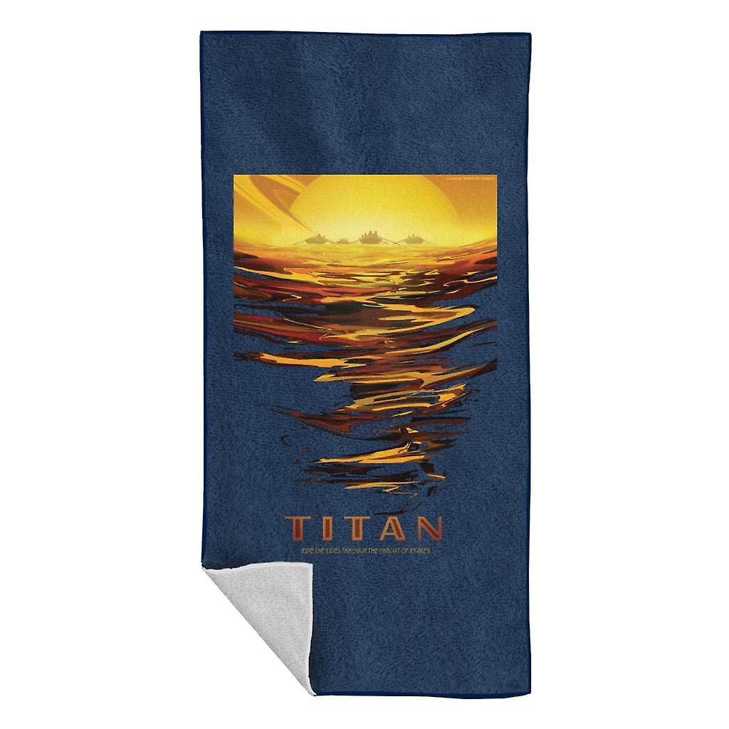 NASA Titan Interplanetary Travel Poster Beach Towel Navy Blue 70 x 140cm