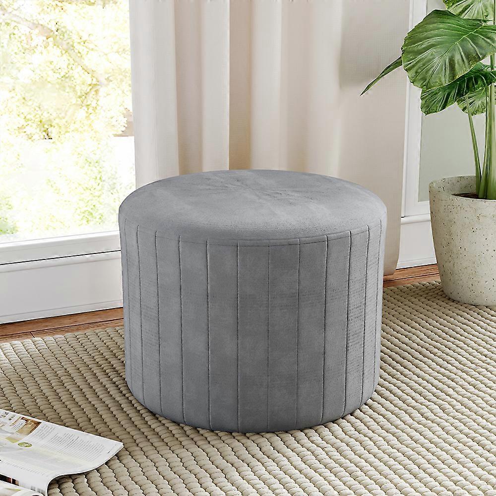 Living And Home Round Velvet Ottoman Pouffe Footrest Stool