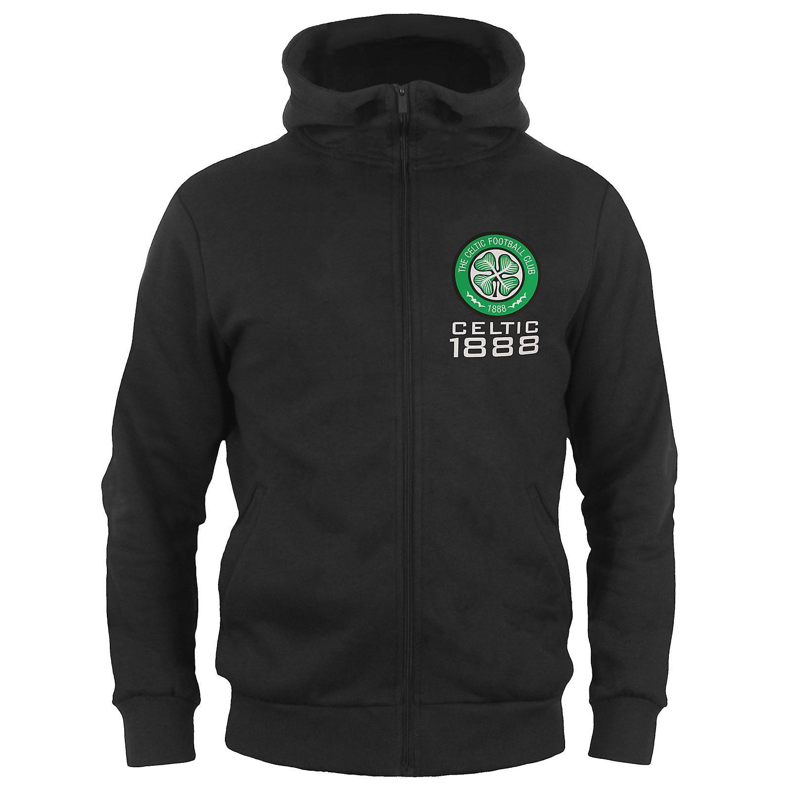 Celtic FC Boys Hoody Zip Fleece Kids OFFICIAL Football Gift Black 10-11 Years