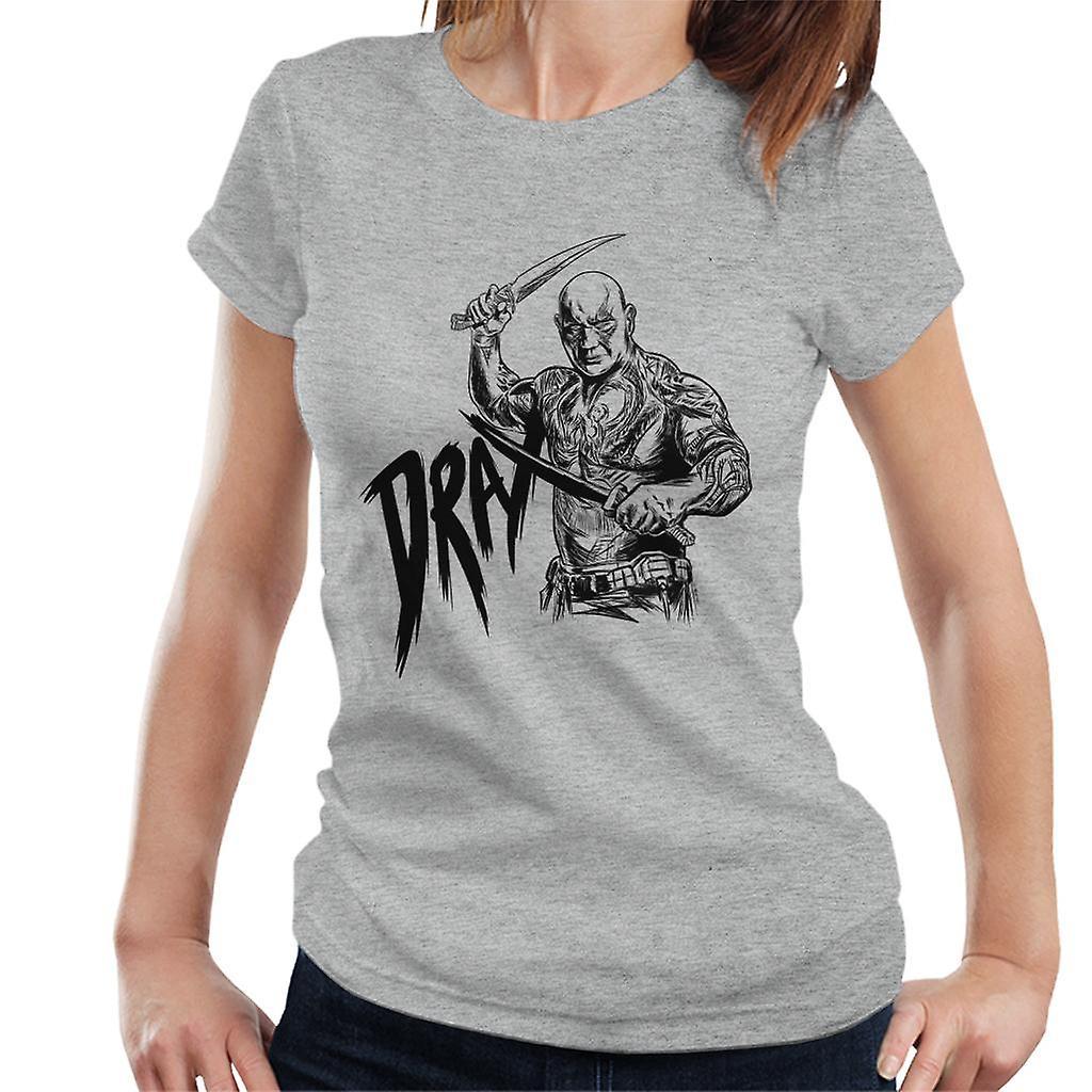 Marvel Guardians Of The Galaxy Vol 2 Drax The Destroyer Women's T-Shirt Heather Grey Large