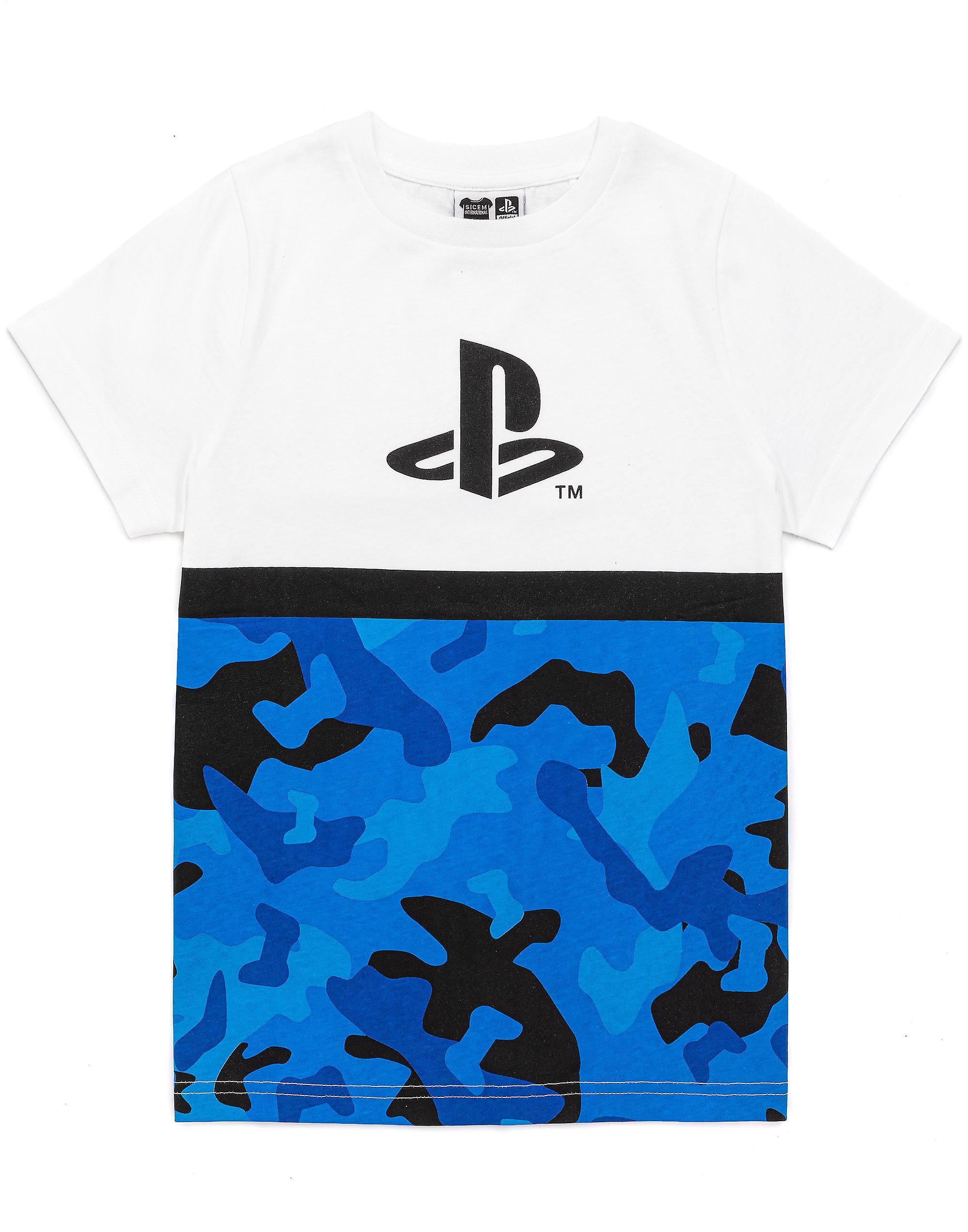 Vanilla Underground PlayStation Boys Short Sleeved T-Shirt White Logo & Camo Print 9-10 Years