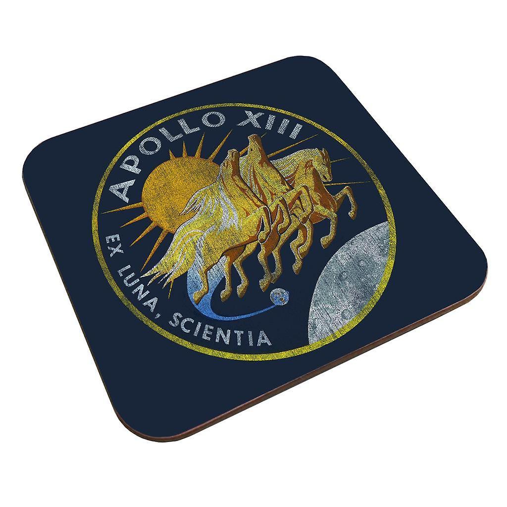 NASA Apollo 13 Mission Badge Distressed Coaster Navy Blue 9 x 9 cm