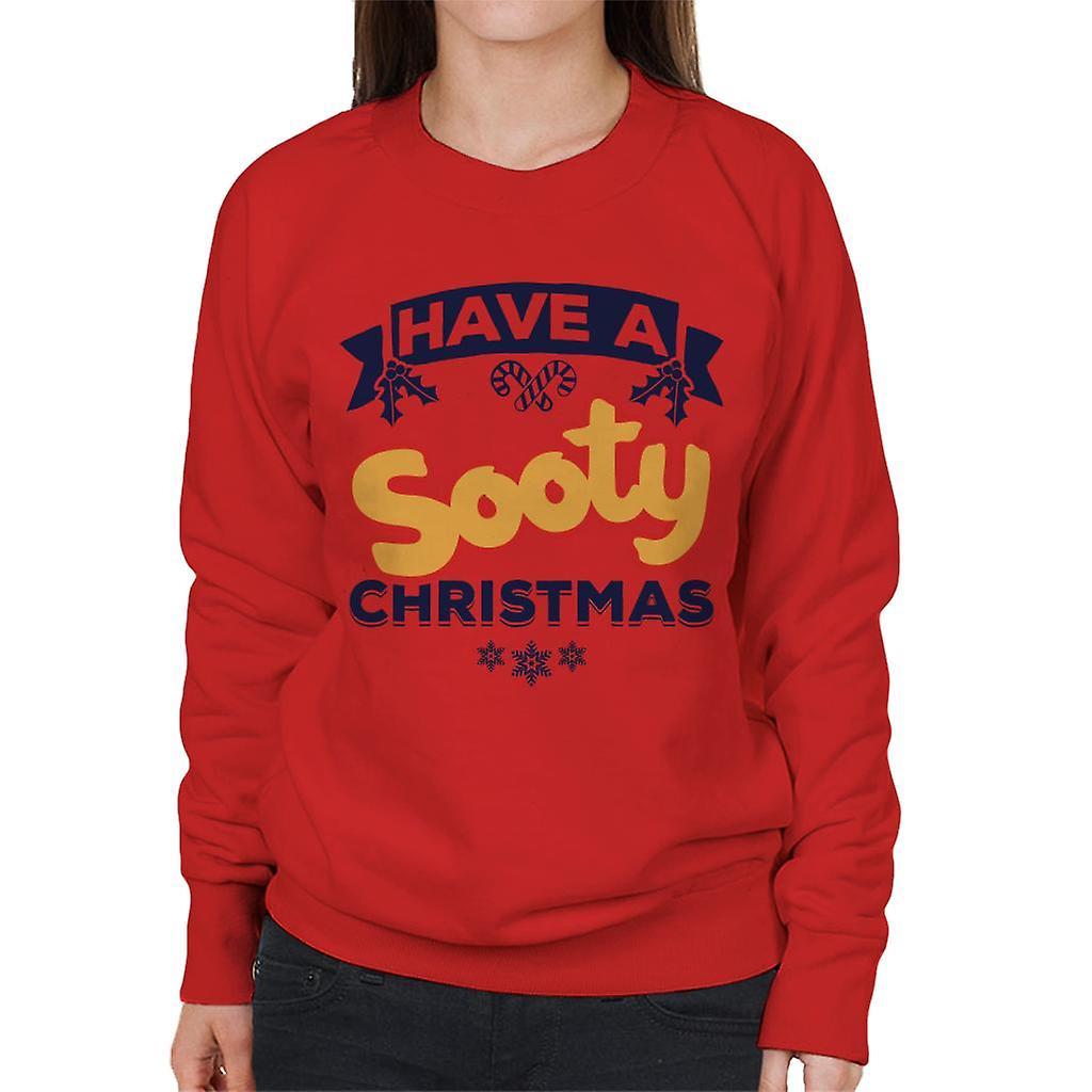 Sooty Christmas Have A Sooty Christmas Blue Banner Design Women's Sweatshirt Red XX-Large