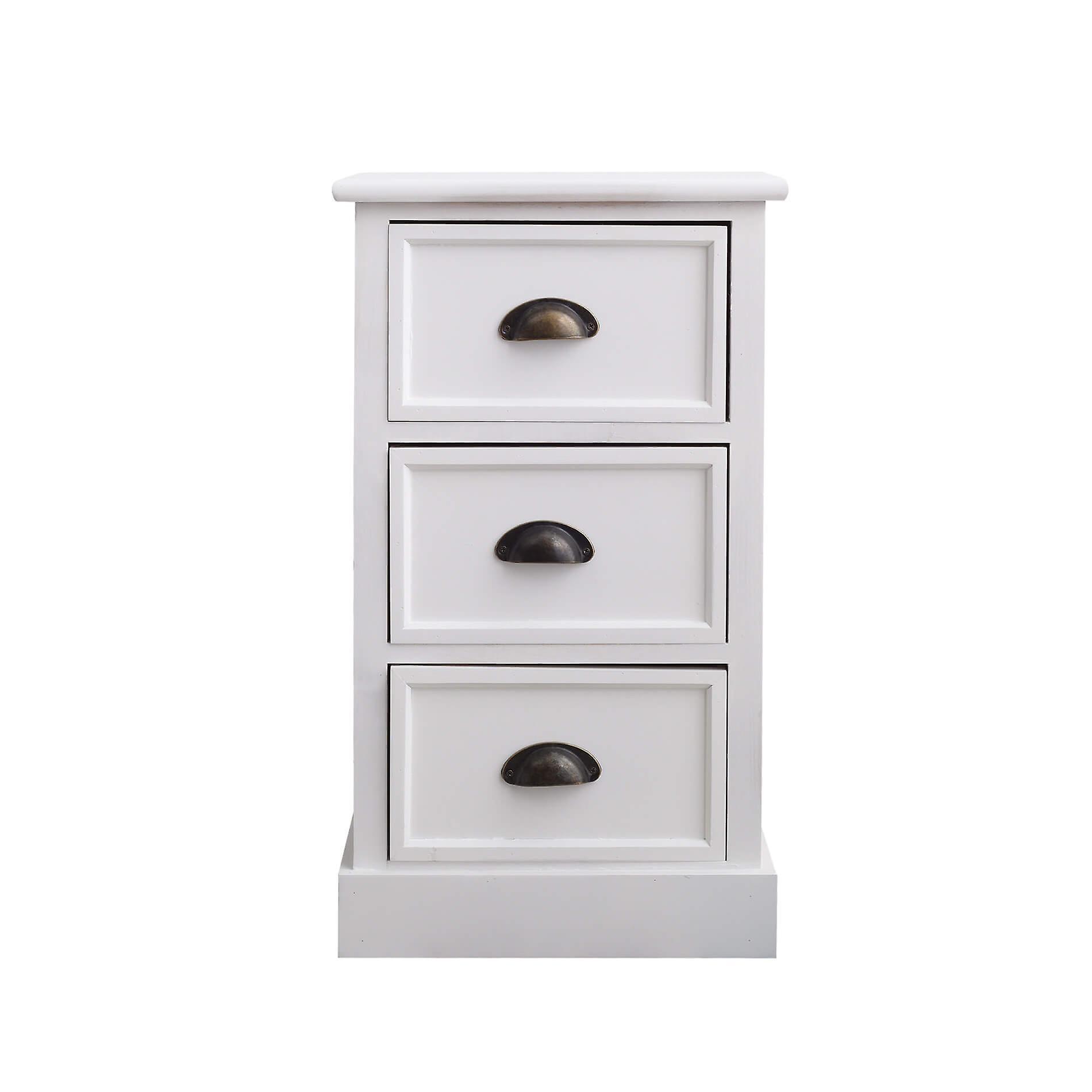 Mobili Rebecca Rebecca Furniture Comodino Mobile 3 Modern White Wood Drawers 63x37x27