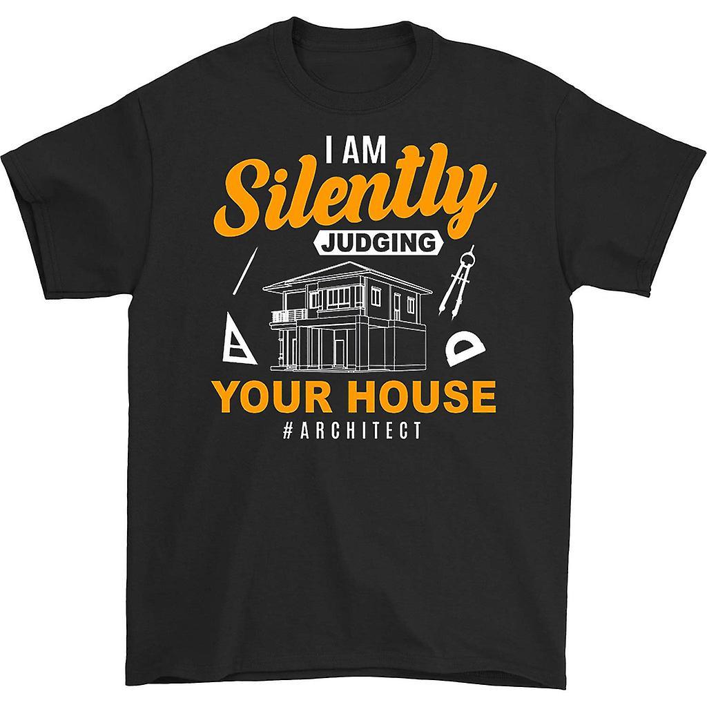 HISHARK I am silently judging your house architect shirt black XL