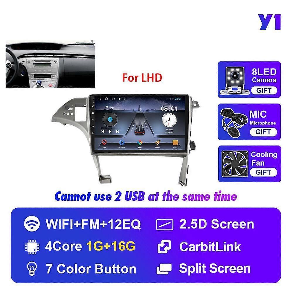 Redkid For Toyota Prius XW30 2009 - 2015 Android 10 Car Radio Audio Stereo Multimedia 2din Video Audio Player GPS  Carplay DVD Y1 1G 16G LHD