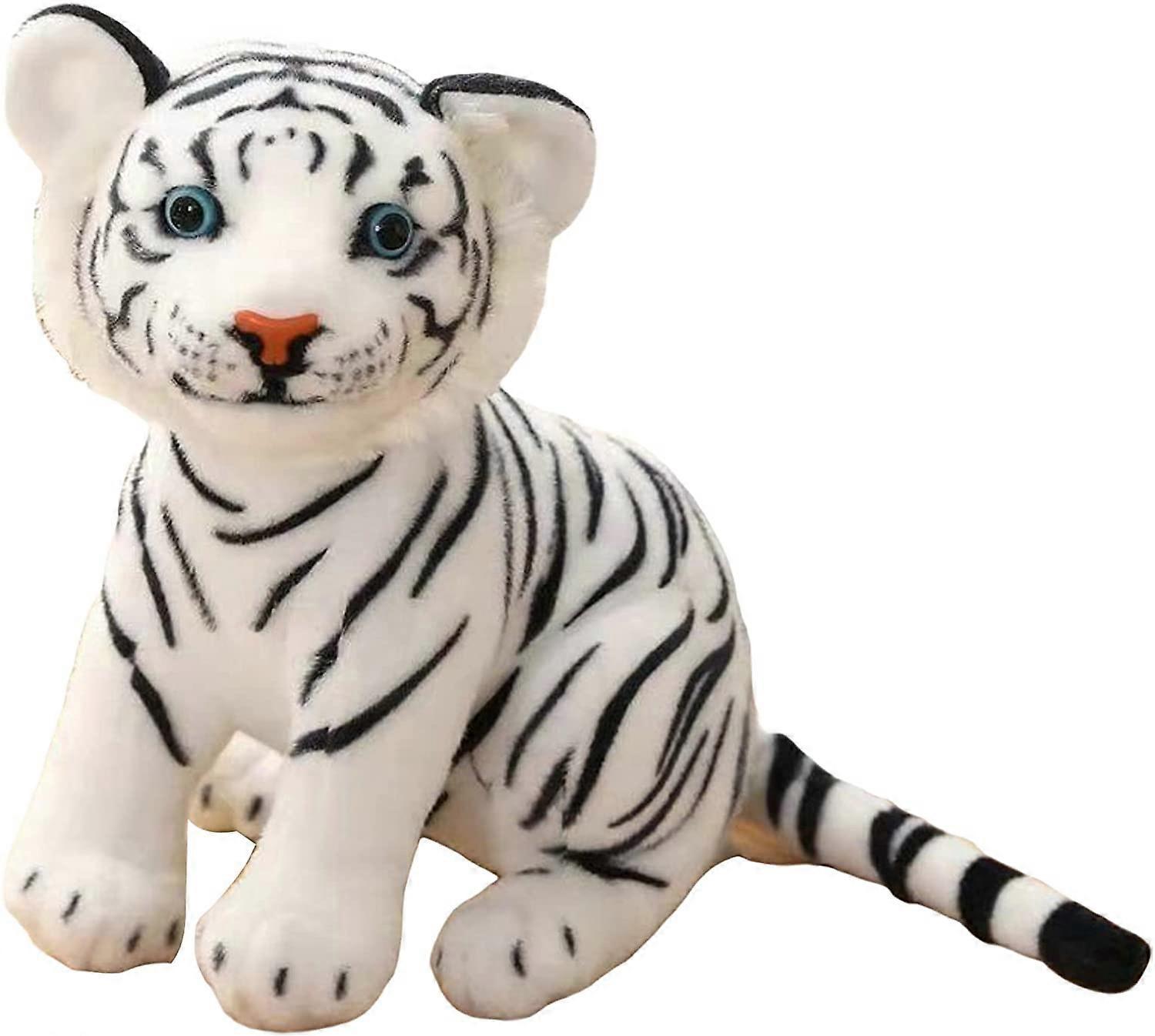 Liangnv Soft Tiger Stuffed Animal Plush Toy Tiger Year Plush Toy Stuffed Plush Dolls Cute Tiger Shape Animal Gift For Adults Kids Baby (White , 23c..