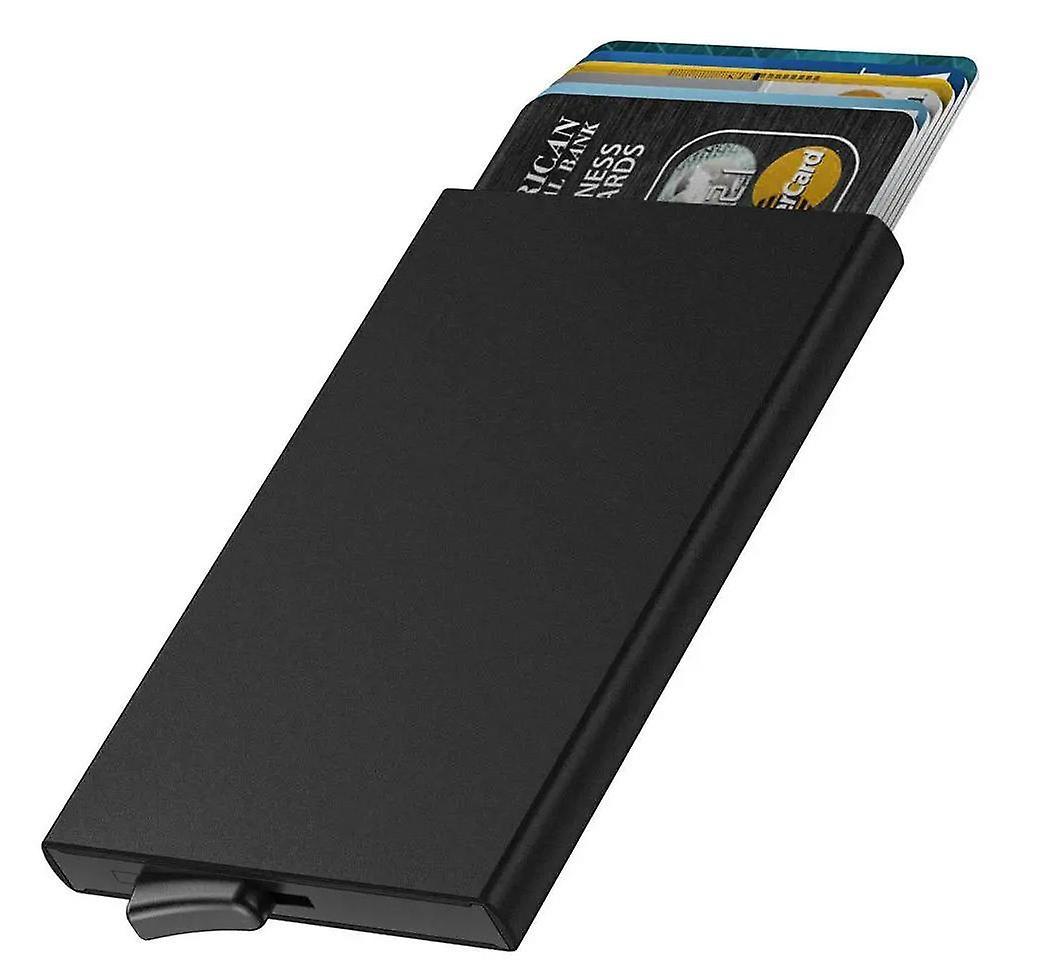 Best Trade Wallets Card holder with RFID Secure Protection Aluminium compartments Black Svart