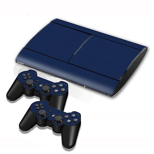 Funspace Carbon Fiber Texture Decal Stickers For Ps3 Game Console Dark Blue