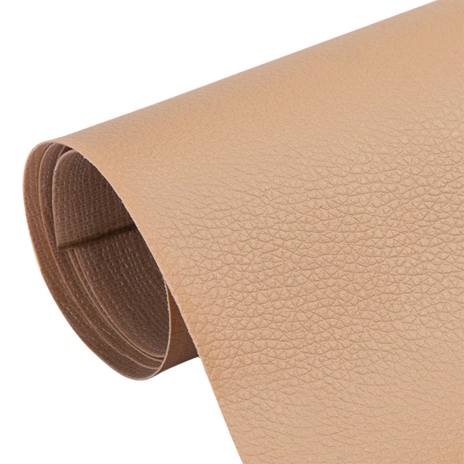 Xbedy Khaki 35 * 137Cm Self-Adhesive Leather Patch Sofa Patch Leather Seat Patch Back Adhesive Leather Fabric