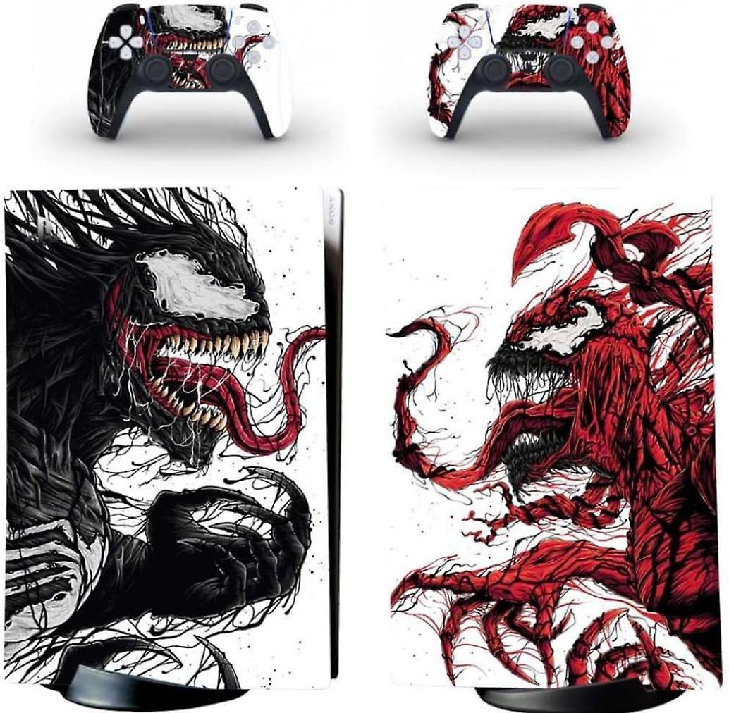 Heytea Playstation 5 White Venom Ps5 Adhesive Skin Decal And Controller Stickers Set, Scratch-resistant (digital)