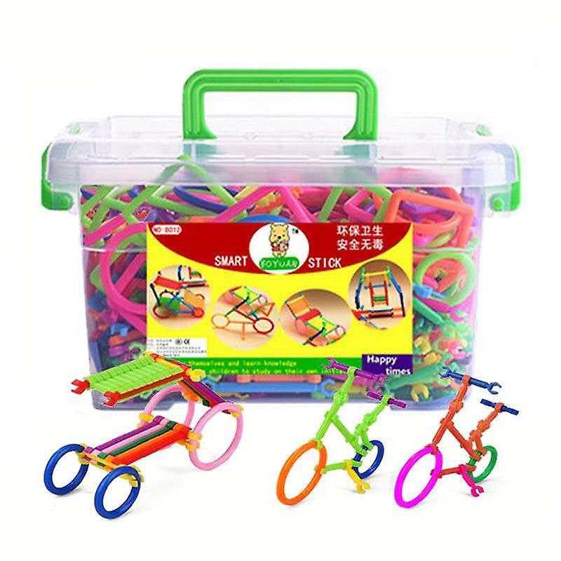 Slowmoose Children Plastic Spelling Assembling Puzzle, Smart Building Blocks Sticks 800pcs boxed