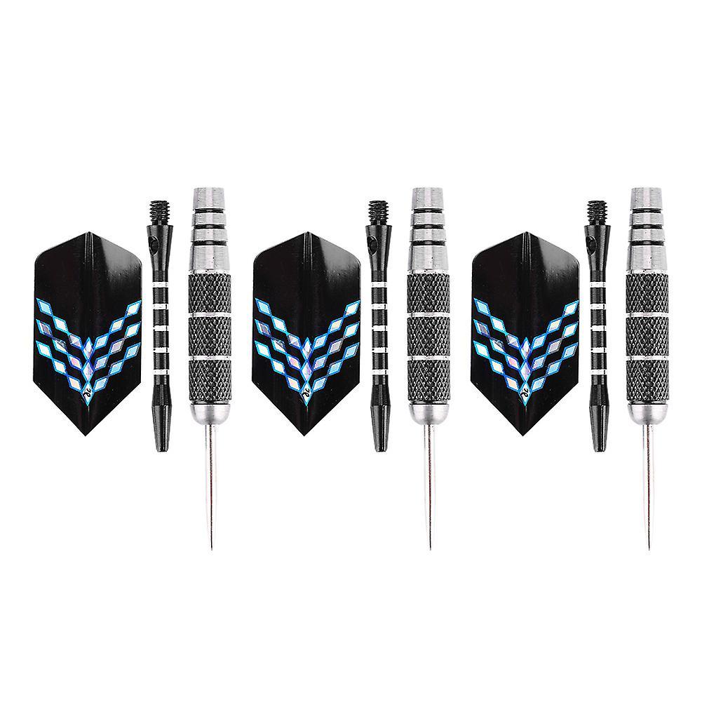 Throwing Darts Set 3pcs Steel Tip Target Darts Set - 155mm Length - With Printed Flights for Dartboard