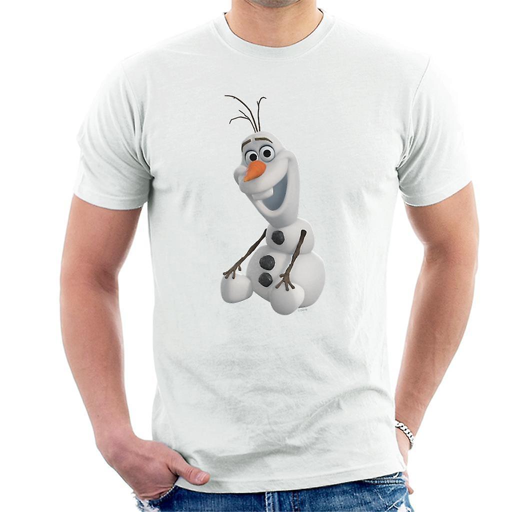 Disney Frozen Olaf The Snowman Sitting Men's T-Shirt White Medium