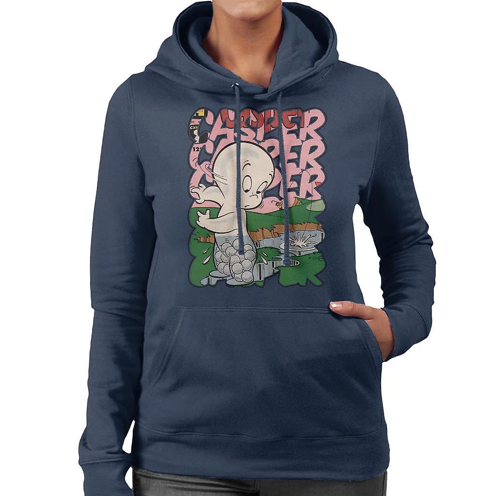 Casper The Friendly Ghost Golf Water Women's Hooded Sweatshirt Navy Blue XX-Large