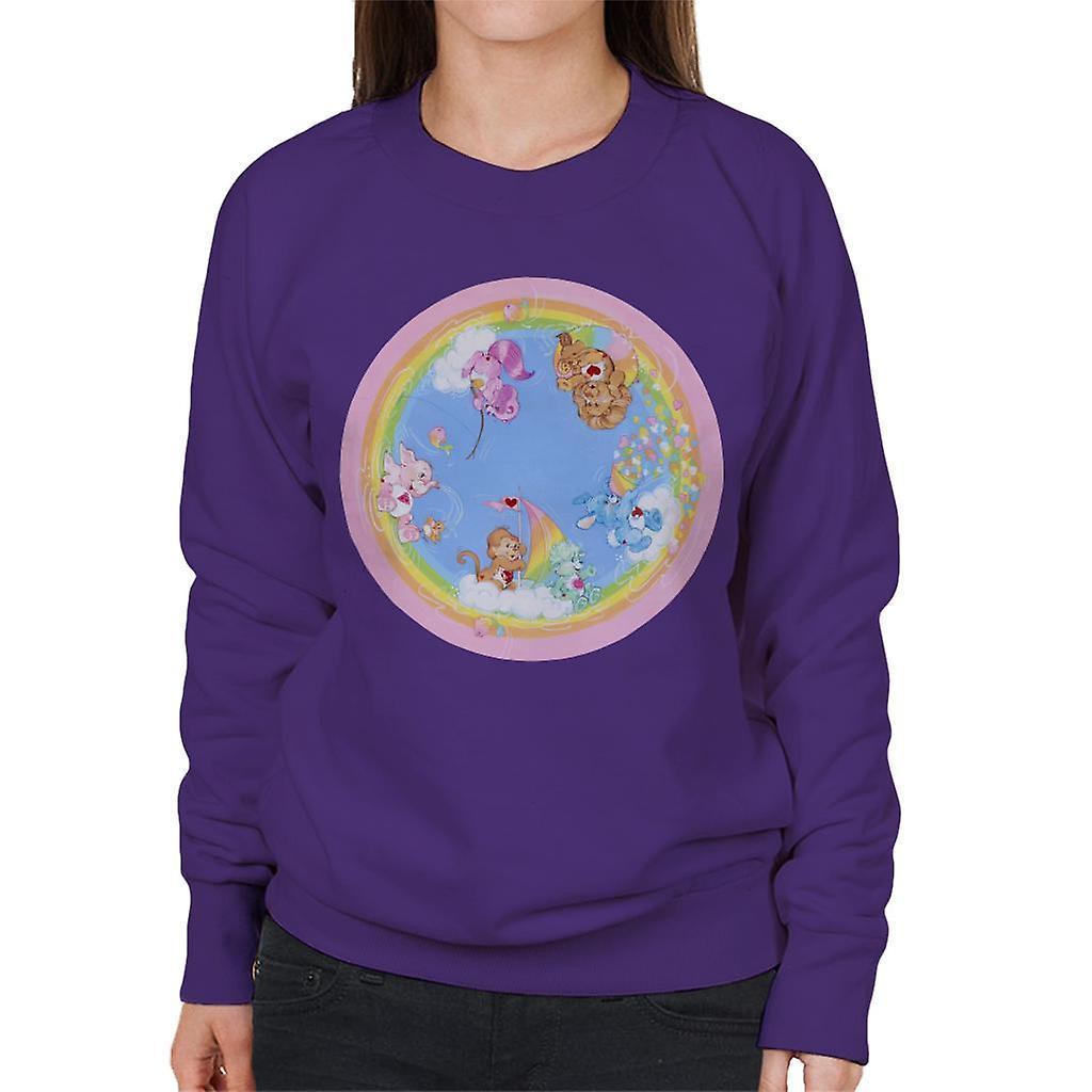 Care Bears Playful Heart Monkey Rainbow Cloud Boat Women's Sweatshirt Purple Medium