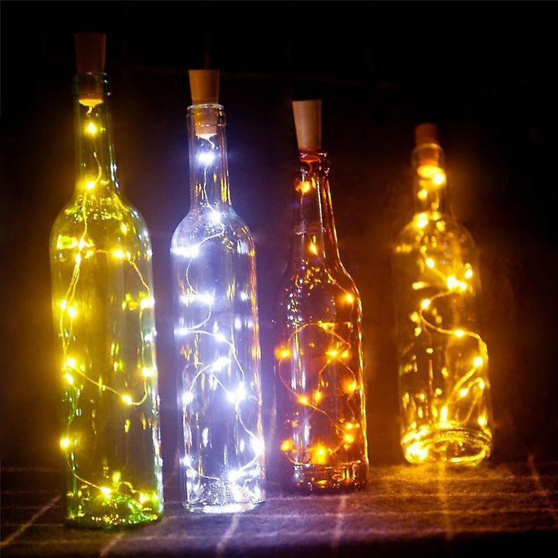 Slowmoose Led String Lamps, Wine Bottle Stopper Light Cork Shaped White 2M 20LED