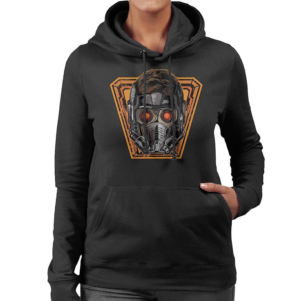 Marvel Guardians Of The Galaxy Vol 2 Star Lord Glowing Eyes Women's Hooded Sweatshirt Black Medium