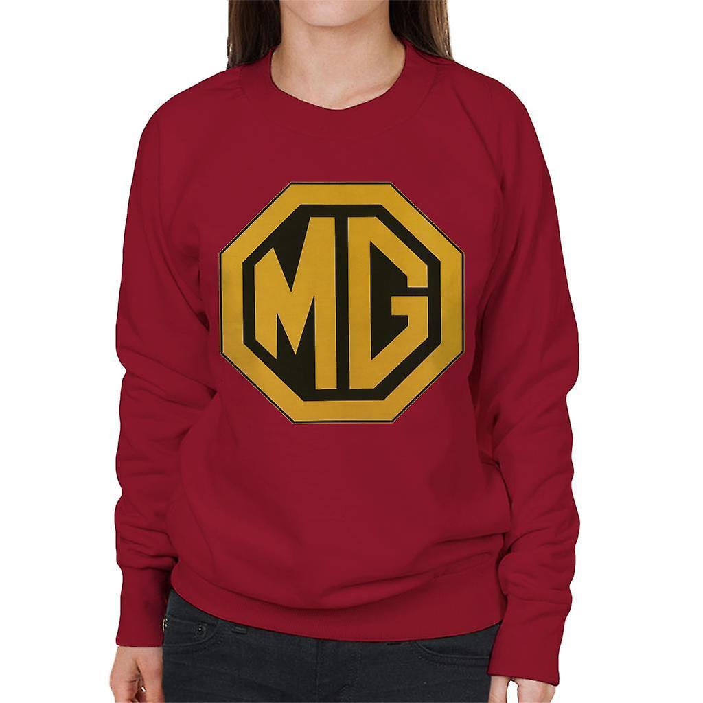 MG Gold Logo British Motor Heritage Women's Sweatshirt Cherry Red Medium