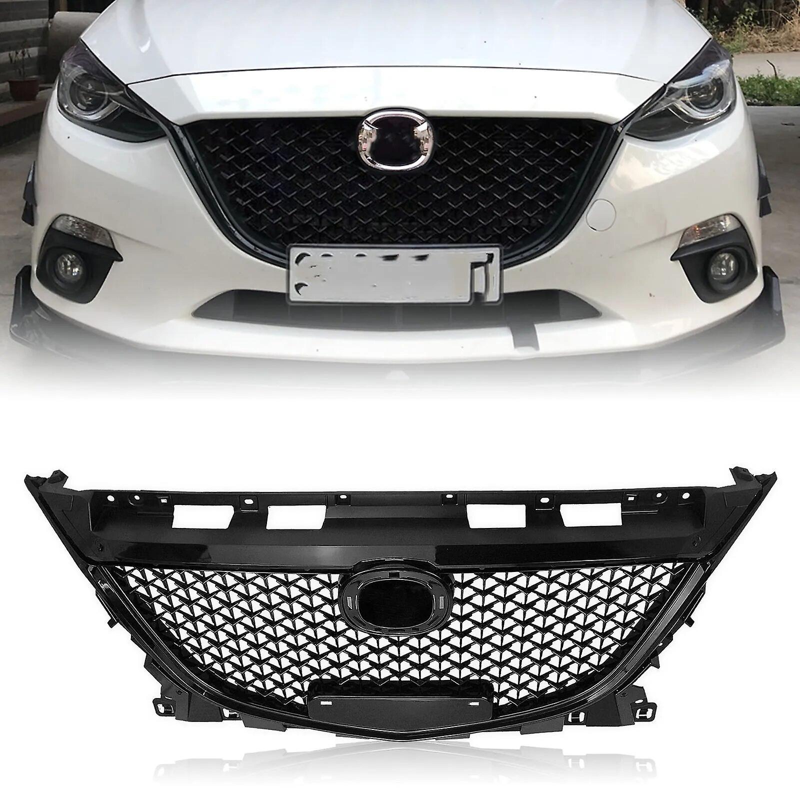 Sanxing Front Grille For Mazda 3 Axela 2014-2016 Black Honeycomb Style Mazda3 Car Upper Bumper Hood Intake Mesh Cover Grid Racing Grills