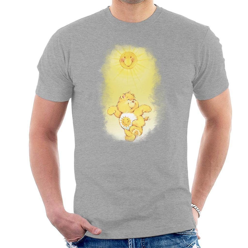 Care Bears Funshine Bear Dancing In The Sun Men's T-Shirt Heather Grey Large