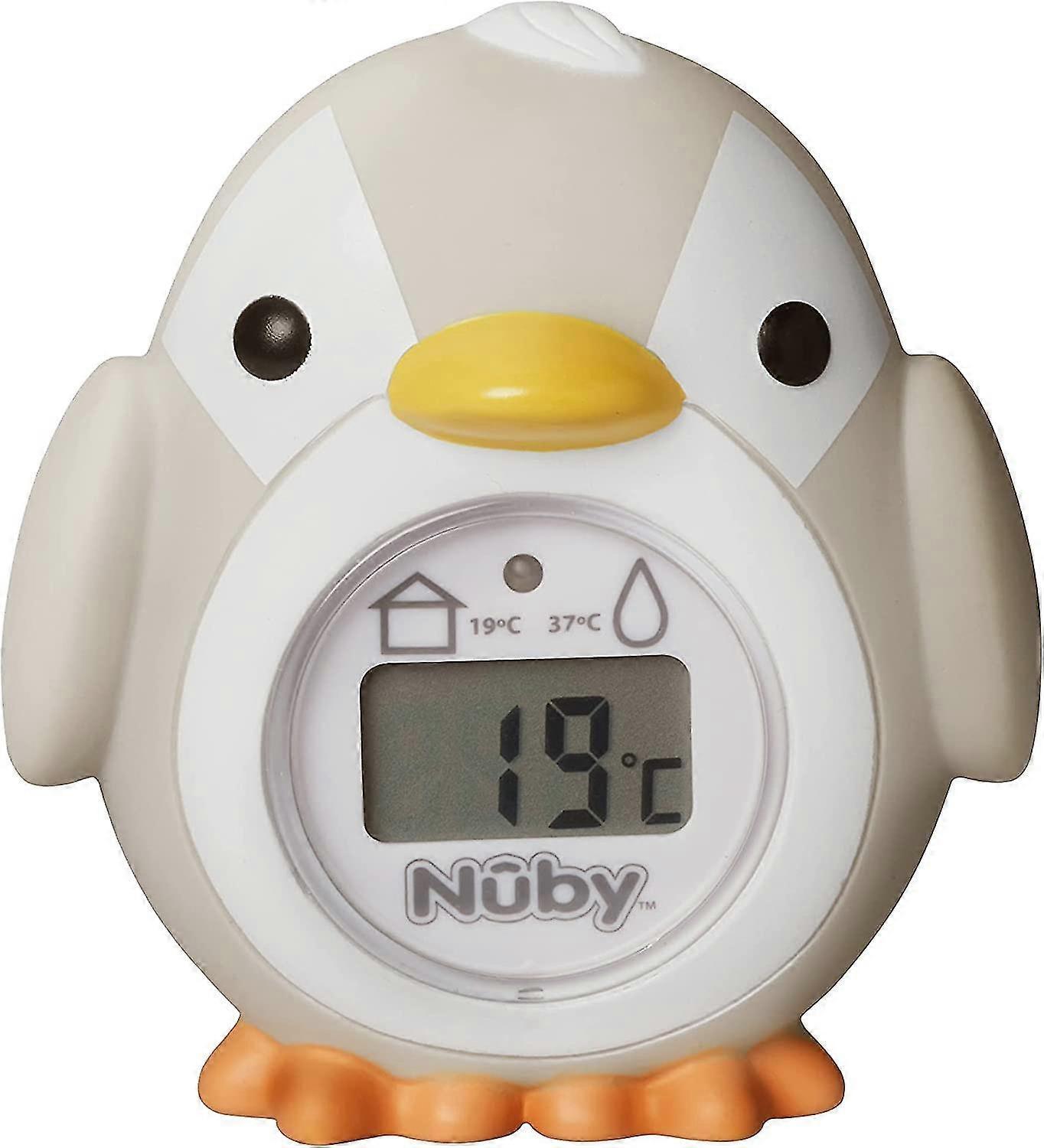 Aiducho Penguin Bath & Room Thermometer  Easy To Read Display | Bpa-free| Suitable From 0 Months + (grey)