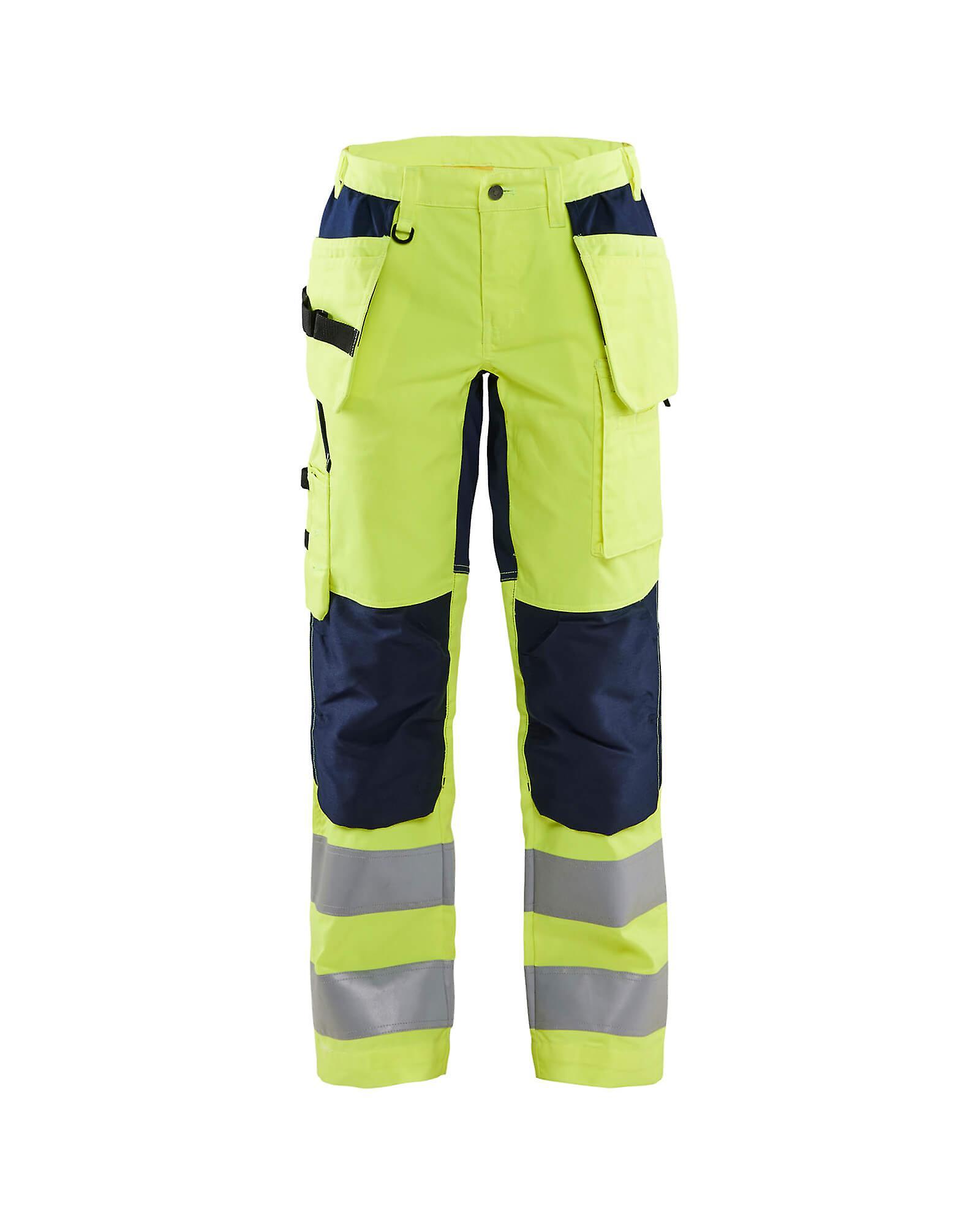 Blaklader 7163 hi-vis stretch trousers - womens (71631811) Yellow/navy blue 18