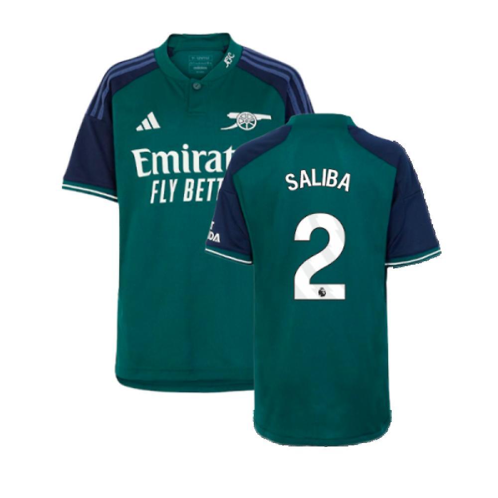 Adidas 2023-2024 Arsenal Third Shirt (Kids) (Saliba 2) Green LB