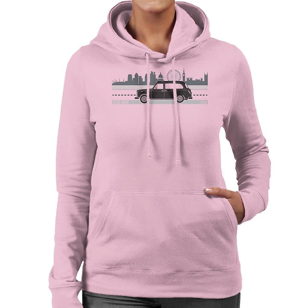 London Taxi Company TX4 Driving Along The City Women's Hooded Sweatshirt Light Pink Small