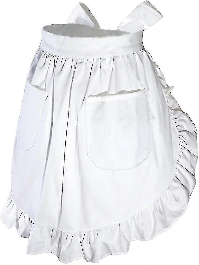 Lycxames Waist Apron Cute Retro Vintage Apron Cooking Kitchen Ruffle Maid Apron