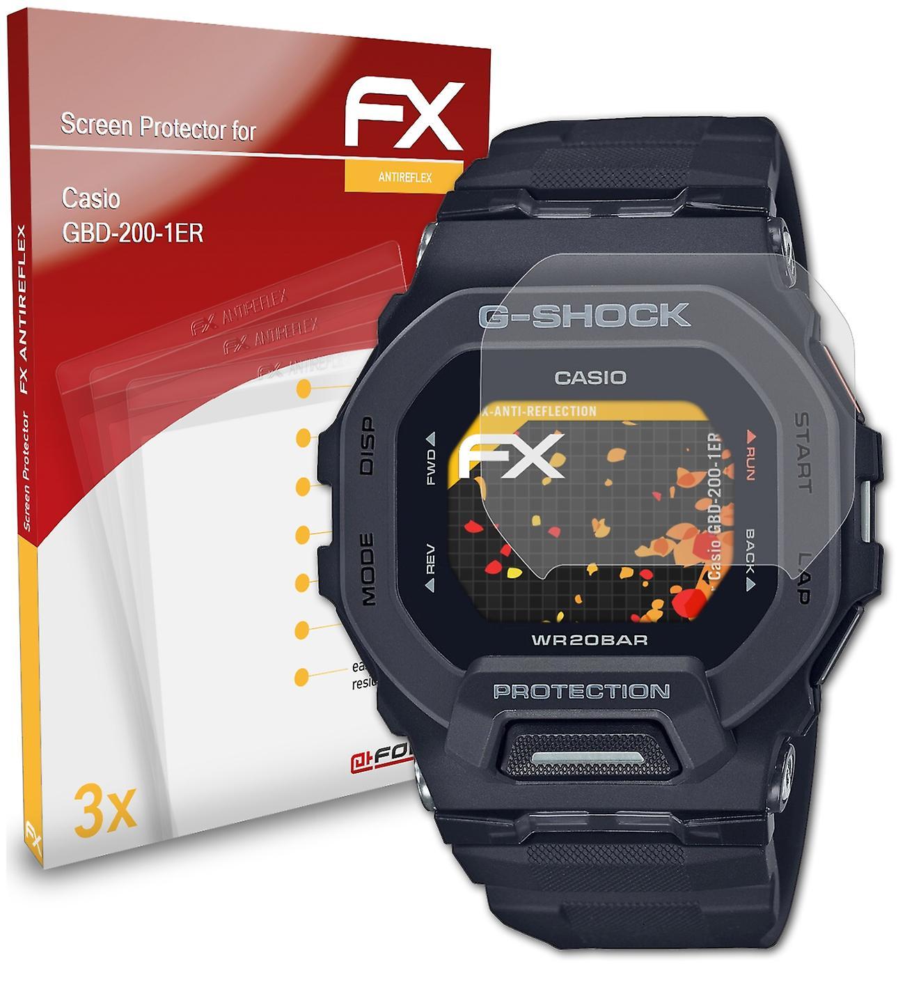 atFoliX 3x protective film compatible with Casio GBD-200-1ER armored film matt & shockproof 05 FX ANTIREFLEX