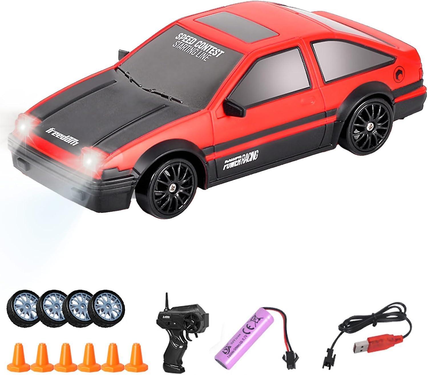 Longzhen 1:24 Remote Control Car Rc Drift Car, 2.4ghz 4wd 15km/h Electric Racing Car, Mini Model Car Toy High Speed Racing Rc Drifting Car A01 - AE86