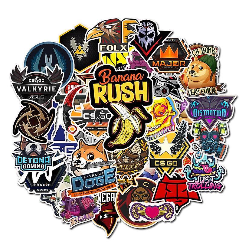 Slowmoose 10/30/50pcs Cs Motorcycle Anime Game Sticker- Laptop Graffiti Mix Retro Pvc CS 10pcs