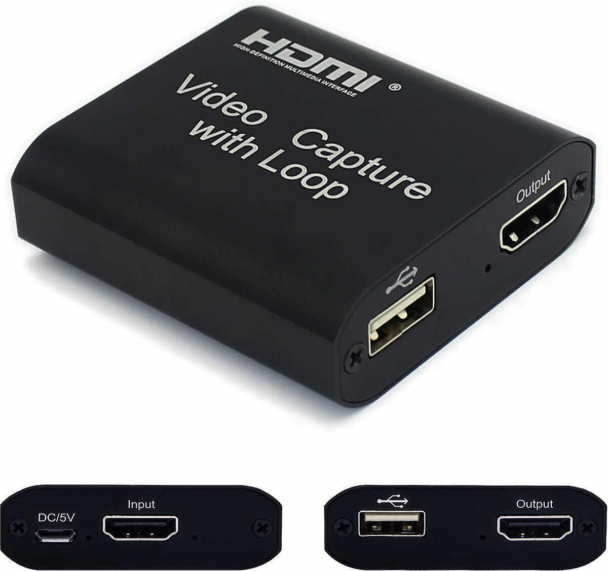 BatteryMate 4K Hdmi Video Capture Card Hdmi To Usb 2.0 Video Capture With Loop Out