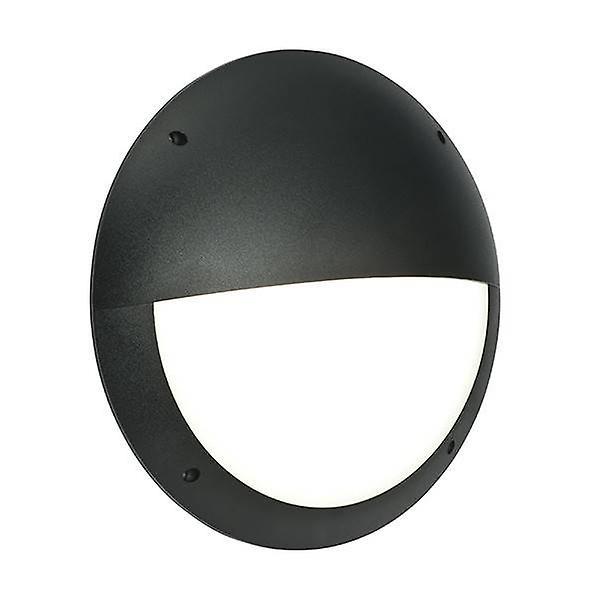 Saxby Lighting Seran 1 Light Outdoor Wall Light Matt Black Textured, Opal IP65, E27