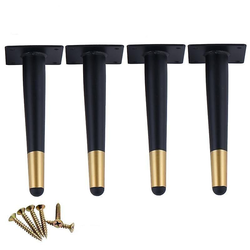 Slowmoose Furniture Table Legs, Black Gold Metal, Tapered Feet Black Gold 35CM-175