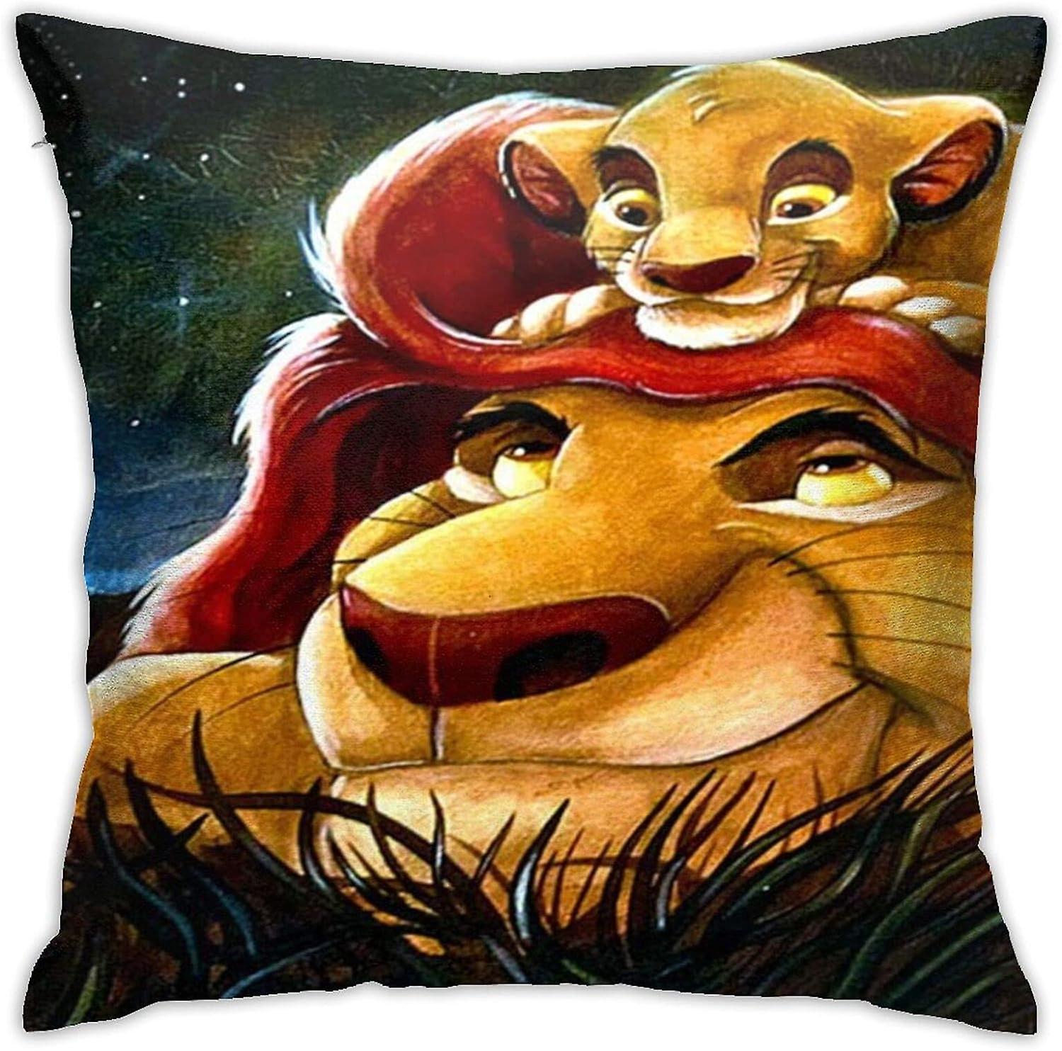 Kerota Lion King Simba Pillow Cases Housewife 100% Poly Cotton Soft Plain Dyed For Bedroom Luxury Pillow Cover Luxury Plain 18"x18" AB-5082 45x45cm