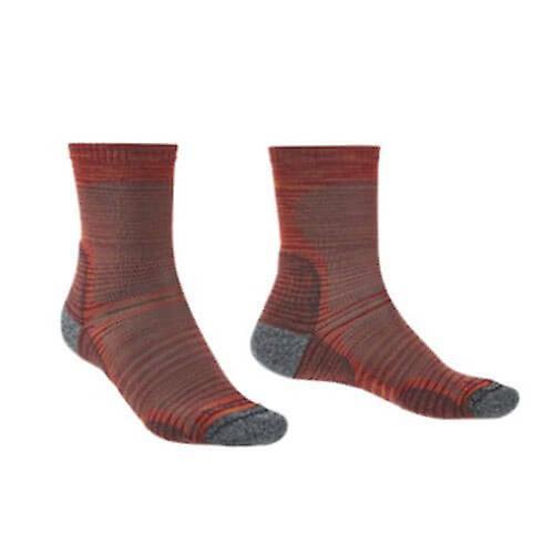 Bridgedale Mens Hike Ultra Light T2 Crew Merino Wool Performance Sock Orange S