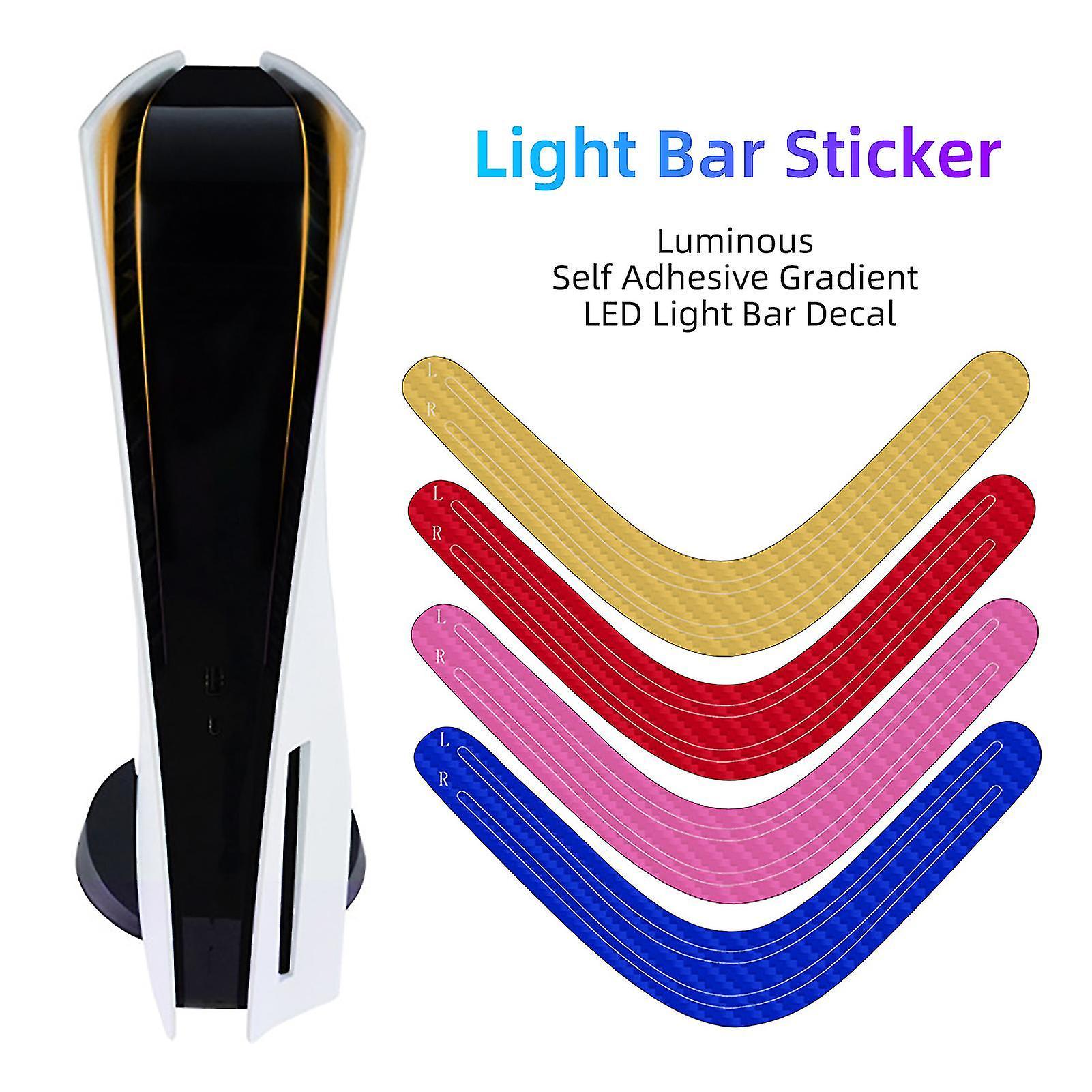 Bxs Luminous Led Light Bar Sticker Decal For Ps5 Game Console Golden