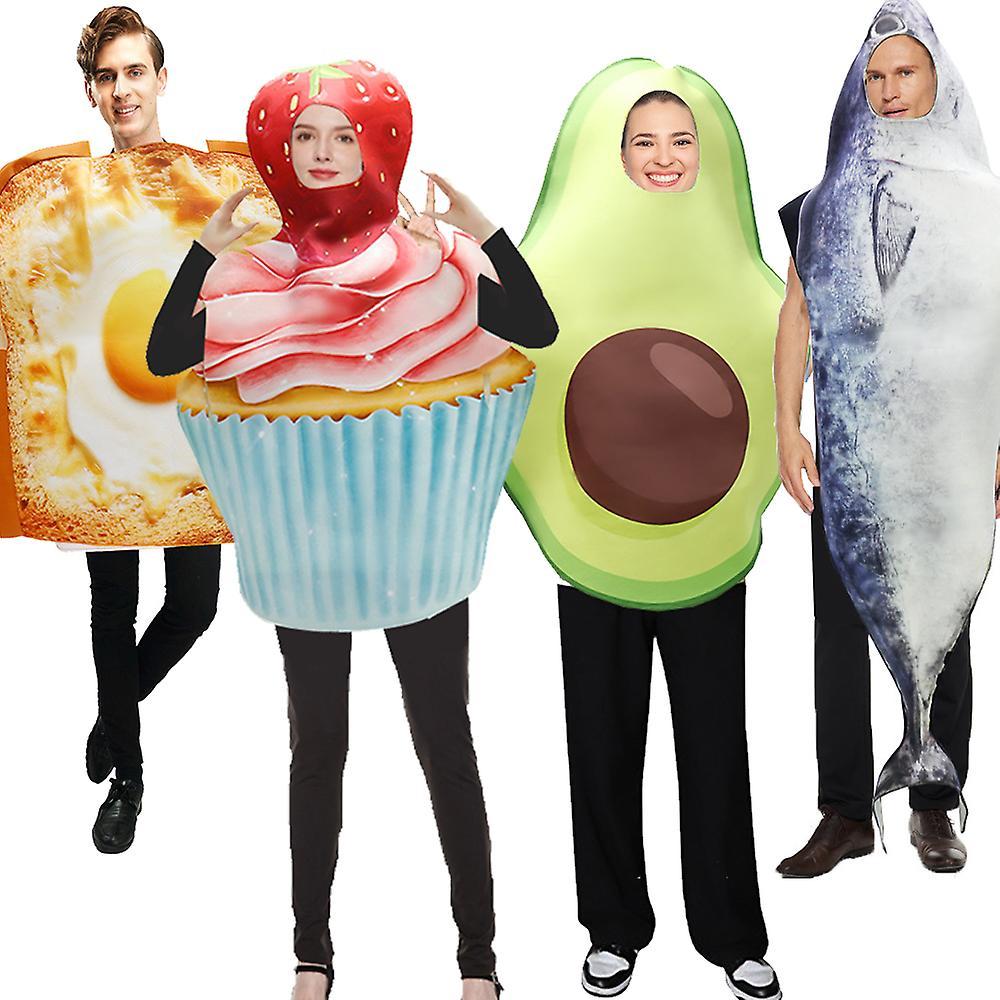 Htclv Couple Pizza Croissant Donut Strawberry Avocado Tuna Toast Fancy Dress Costume 2023 Food Halloween Costume For Adult