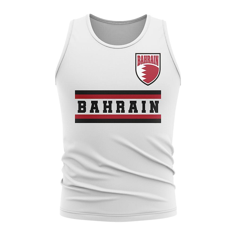 UKSoccerShop Bahrain Core Football Country Sleeveless Tee (White) XLB (12-13 Years)