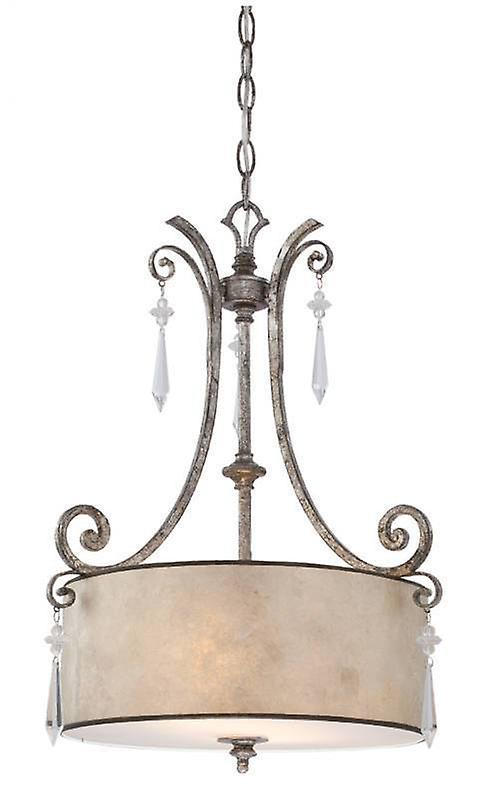 Kendra 2 Light Ceiling Pendant Mottled Silver E27