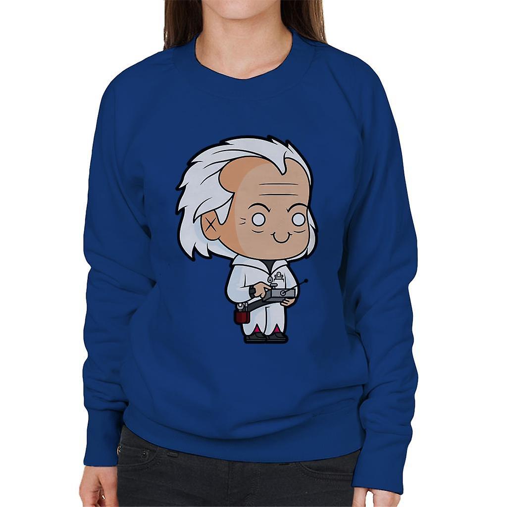 Back to the Future Dr Emmett Brown Kawaii Women's Sweatshirt Royal Blue Medium