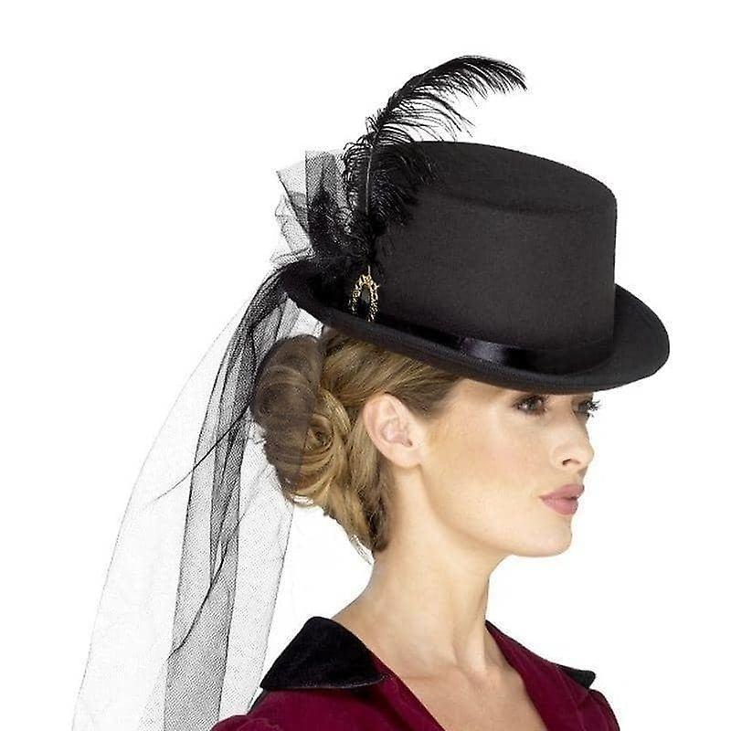 Smiffys Deluxe Ladies Victorian Top Hat Adult Black 48413