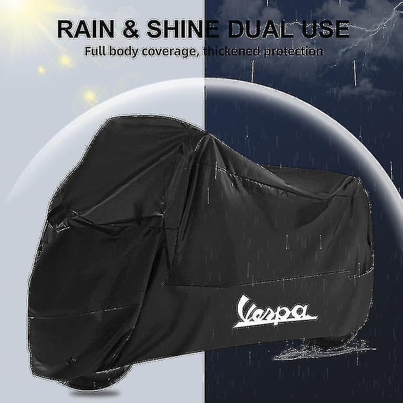 Winov Motorcycle Cover Waterproof Dustproof Uv Protective Outdoor Scooter Cover For Piaggio Vespa Scooter Gts Lx Lxv Sprint Primavera XXL for 200cm